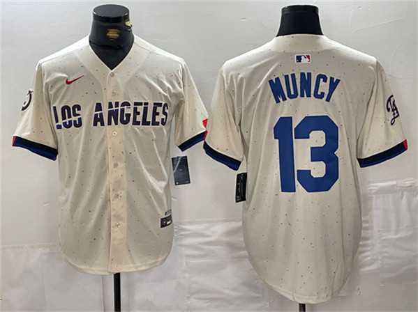 Men%27s Los Angeles Dodgers #13 Max Muncy Cream Stitched Baseball Jersey->los angeles dodgers->MLB Jersey
